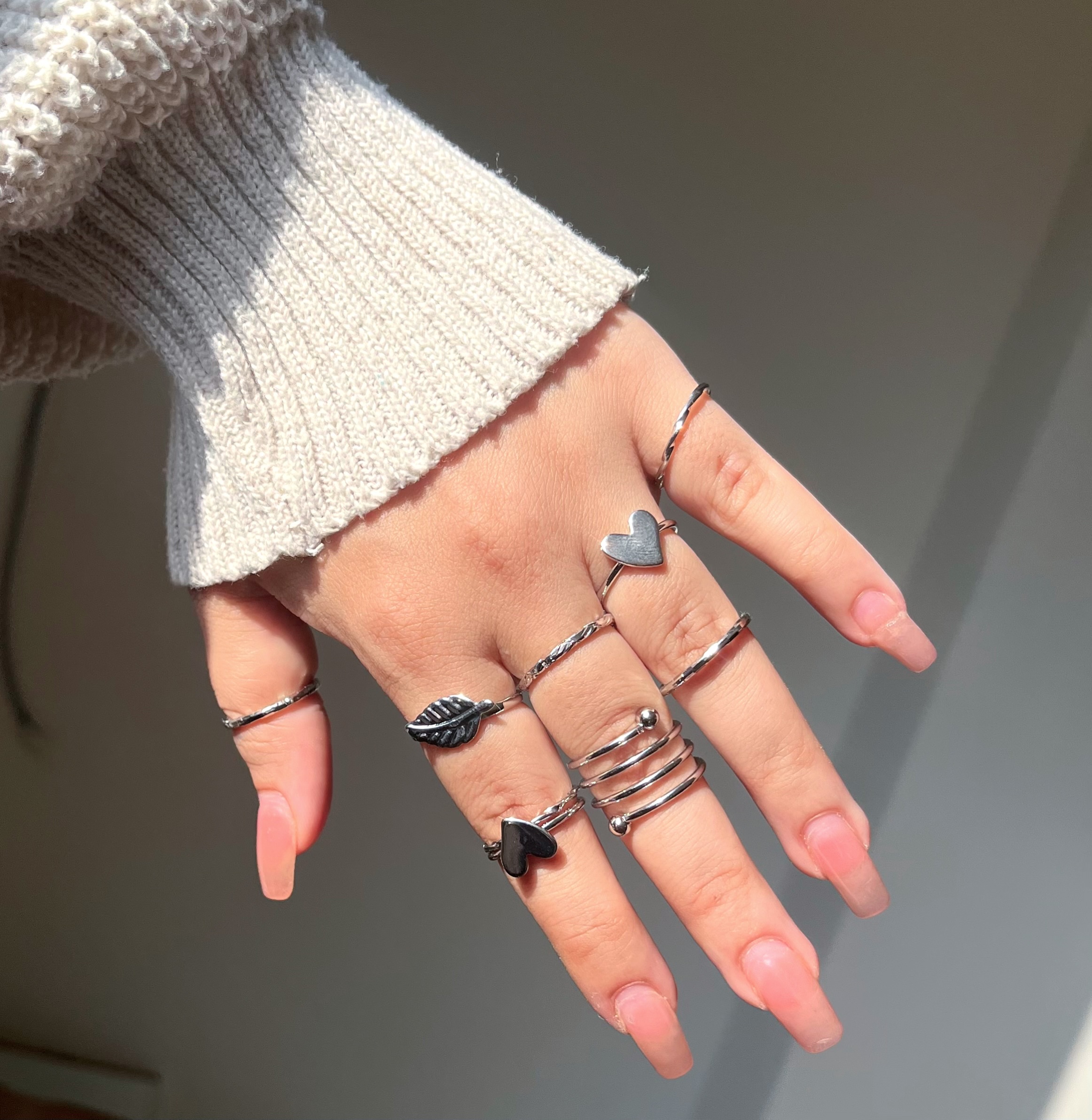 پک انگشتر نقره ای